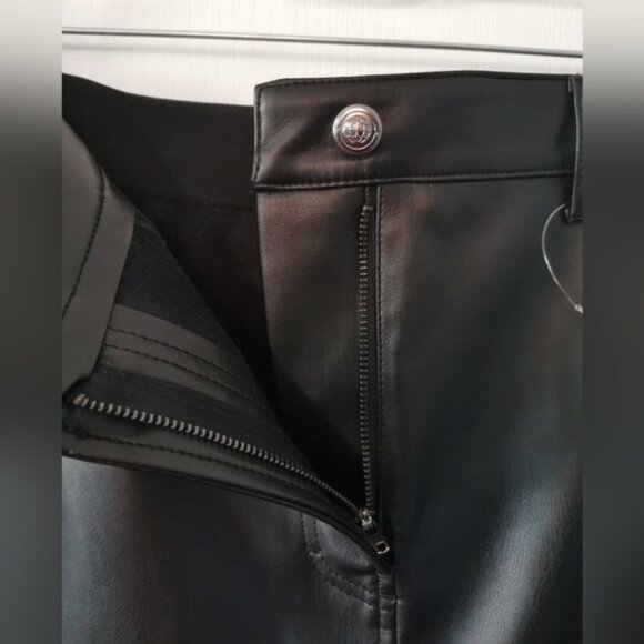 Max Studio Womens Faux Leatherette Longskirt Size M Black Great pre worn conditi - Picture 8 of 10